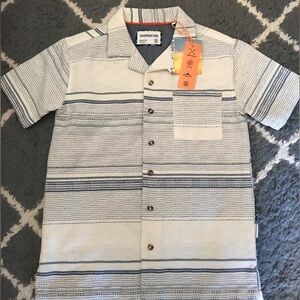 Sovereign Code Blue and White Button Down Shirt with Stripes